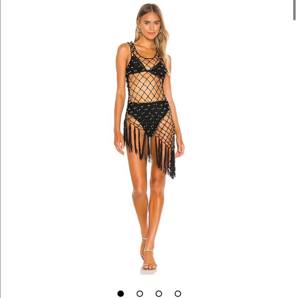 Camila Coelho Kongo Crochet Dress in Black from Revolve